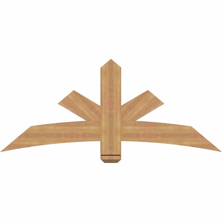 Ekena Millwork Alberta Smooth Timber Gable Bracket, Western Red Cedar, 60"W x 25"H x 5 1/2"D x 5 1/2"F, 10/12 Pitch GBW060X25X0606ALB00SWR